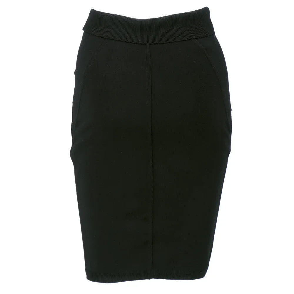 Alaia 1982 Iconic Black Knit Pencil Skirt