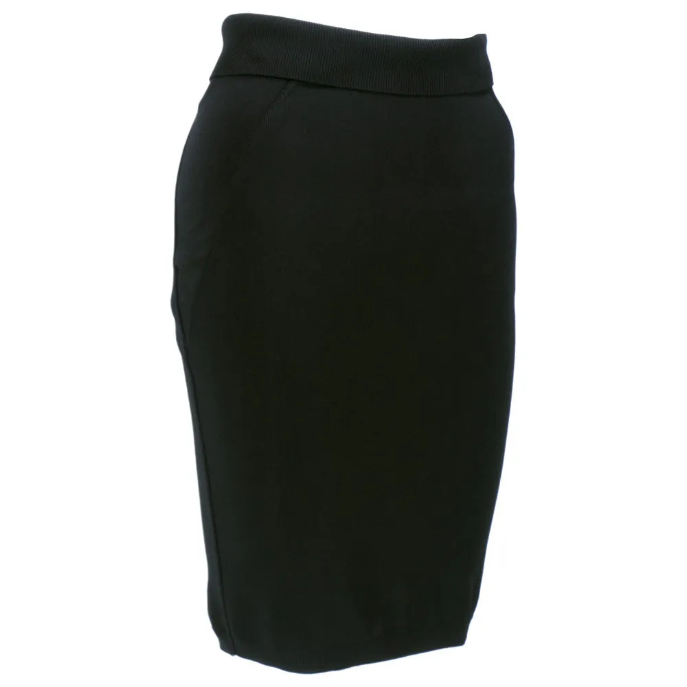 Alaia 1982 Iconic Black Knit Pencil Skirt