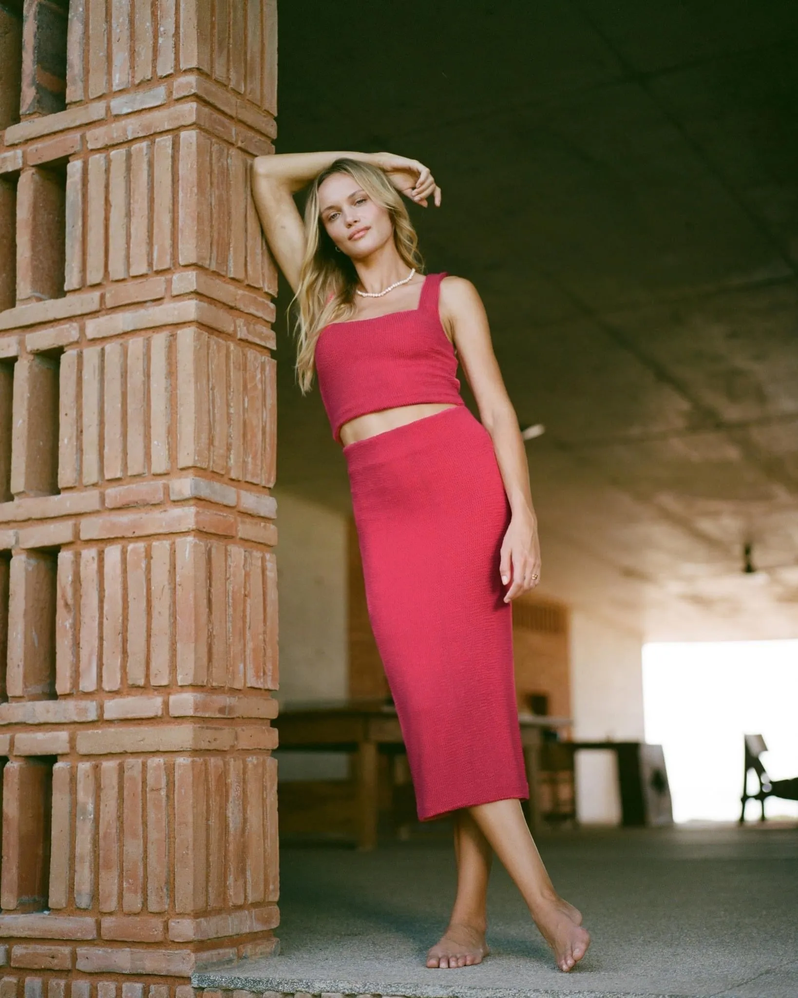 Andez Crinkle Stretch Knit Tank