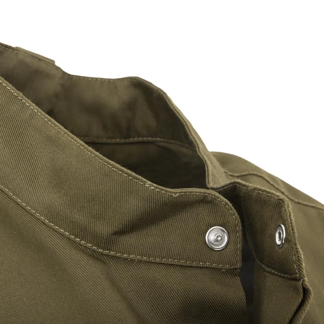 BA001-L Southside Band Collar Chef Jacket Khaki Size L