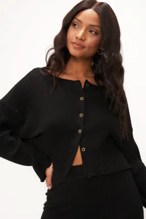 Claudia Ash Sweater Rib Cardi