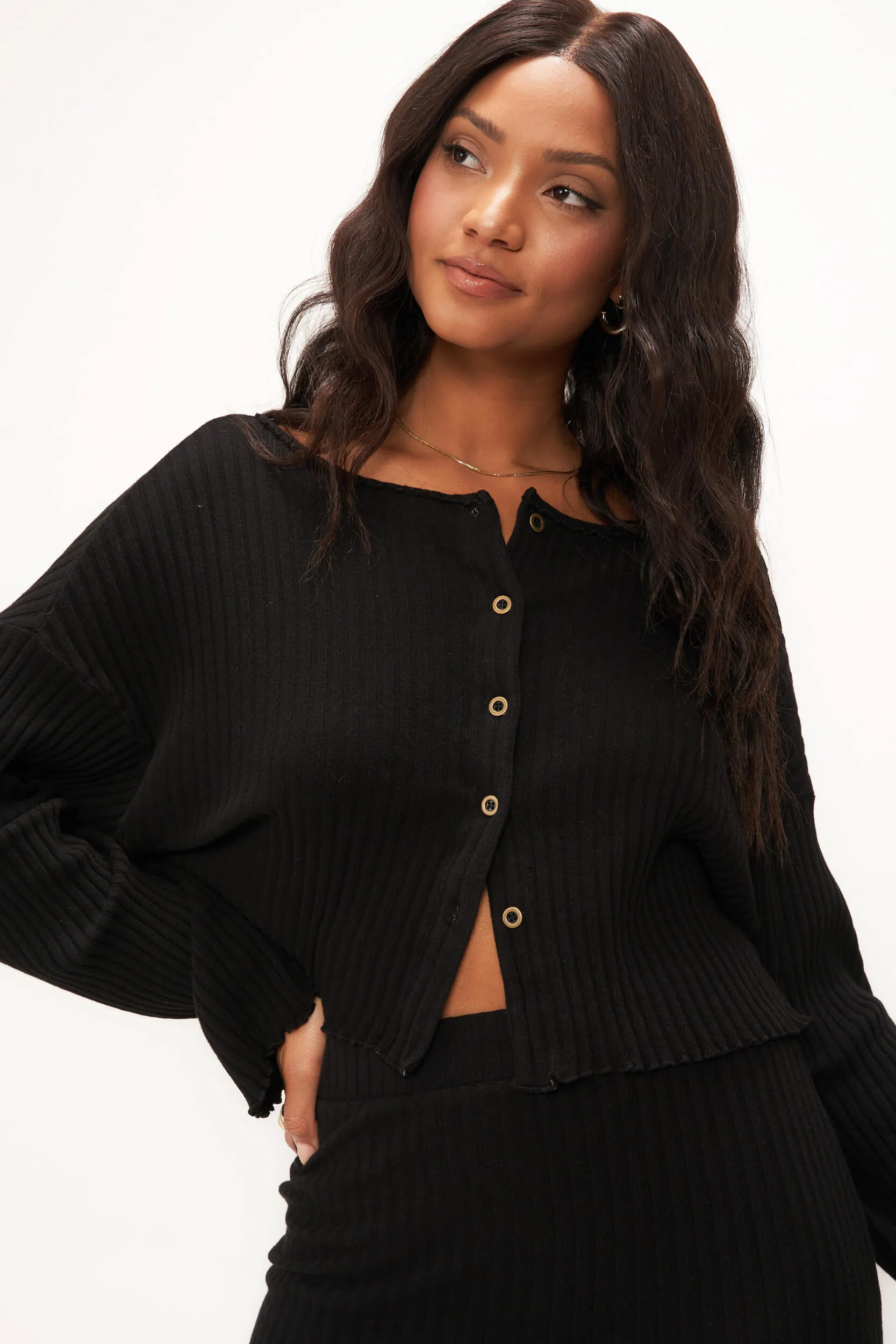 Claudia Ash Sweater Rib Cardi