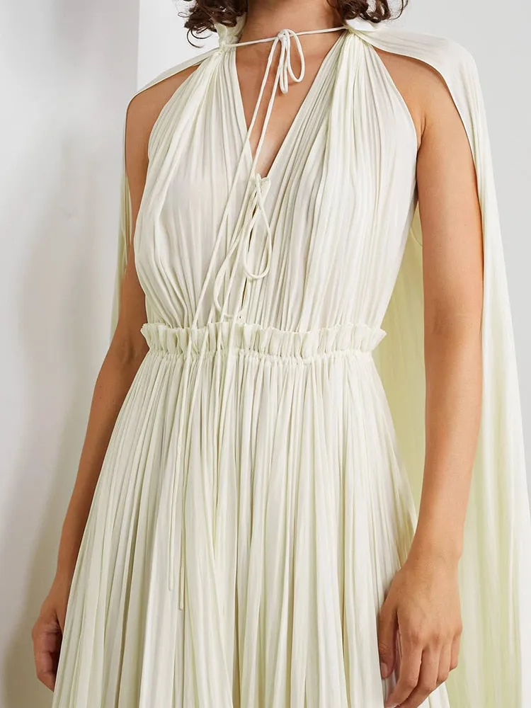 Cloak Sleeves Women's Ruffles Party Dress