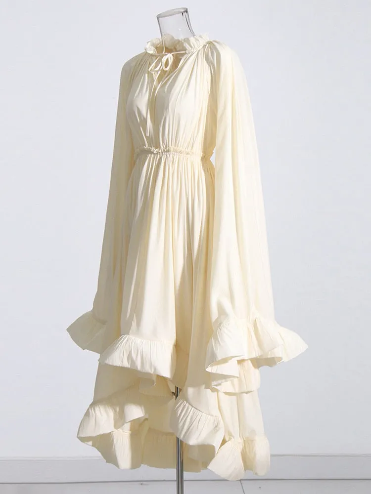 Cloak Sleeves Women's Ruffles Party Dress