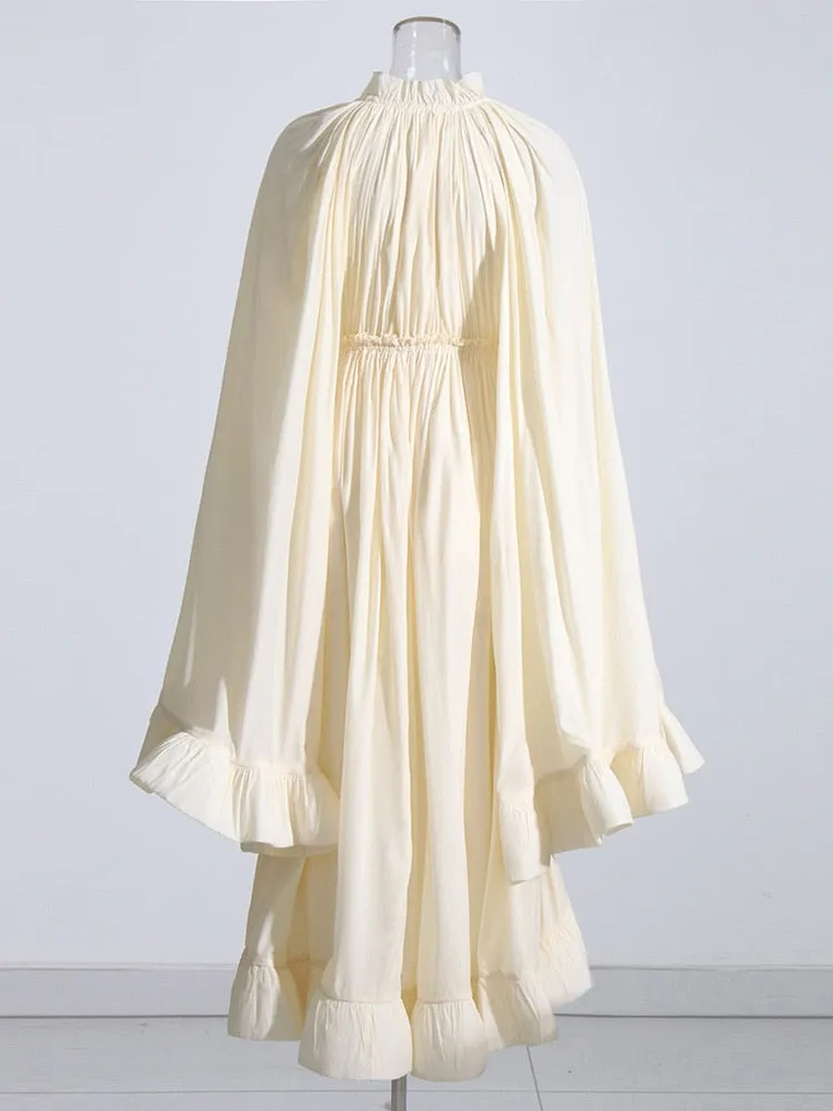 Cloak Sleeves Women's Ruffles Party Dress
