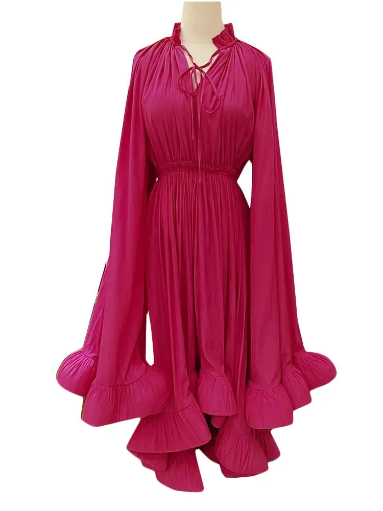 Cloak Sleeves Women's Ruffles Party Dress