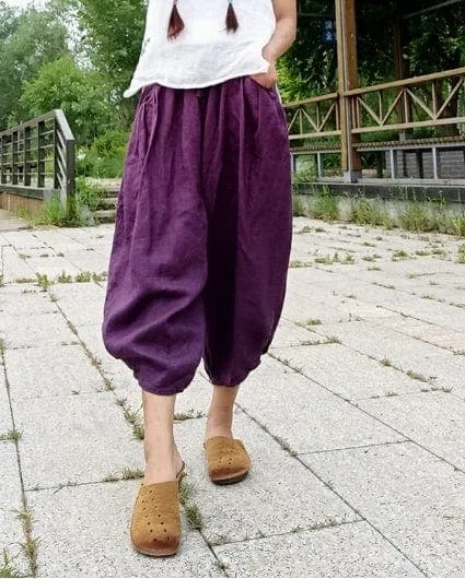 Day in Bali High Waist 3/4 Linen Pants