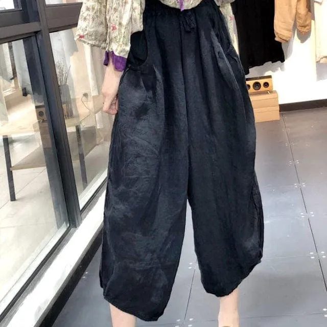 Day in Bali High Waist 3/4 Linen Pants