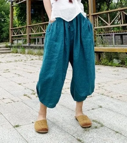 Day in Bali High Waist 3/4 Linen Pants