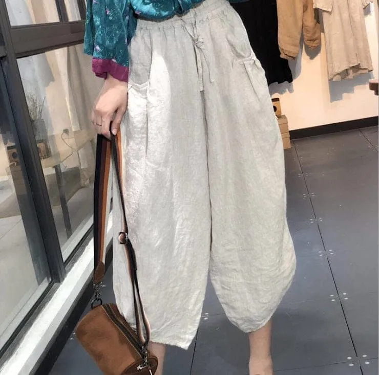 Day in Bali High Waist 3/4 Linen Pants