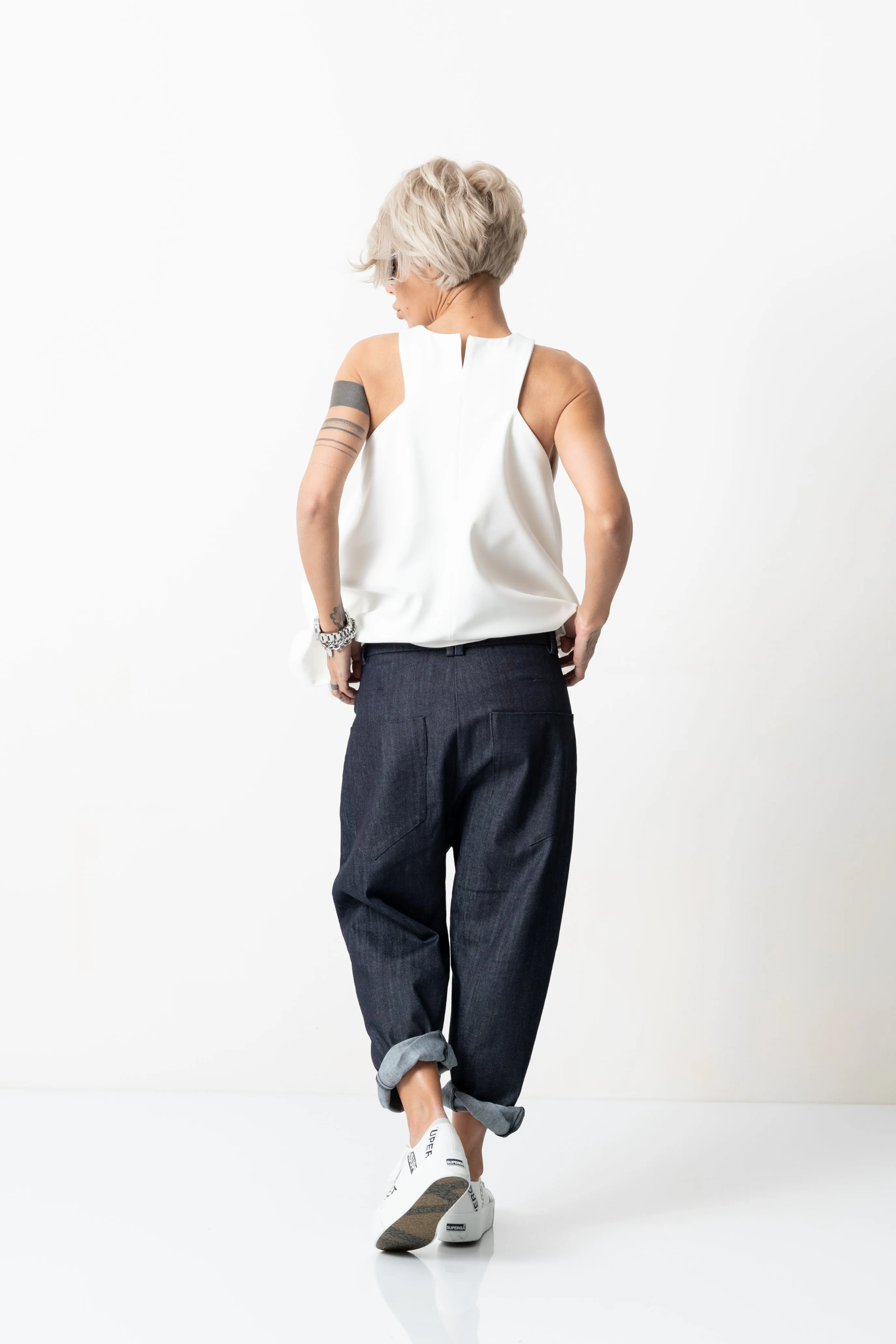Denim Low Crotch Pants