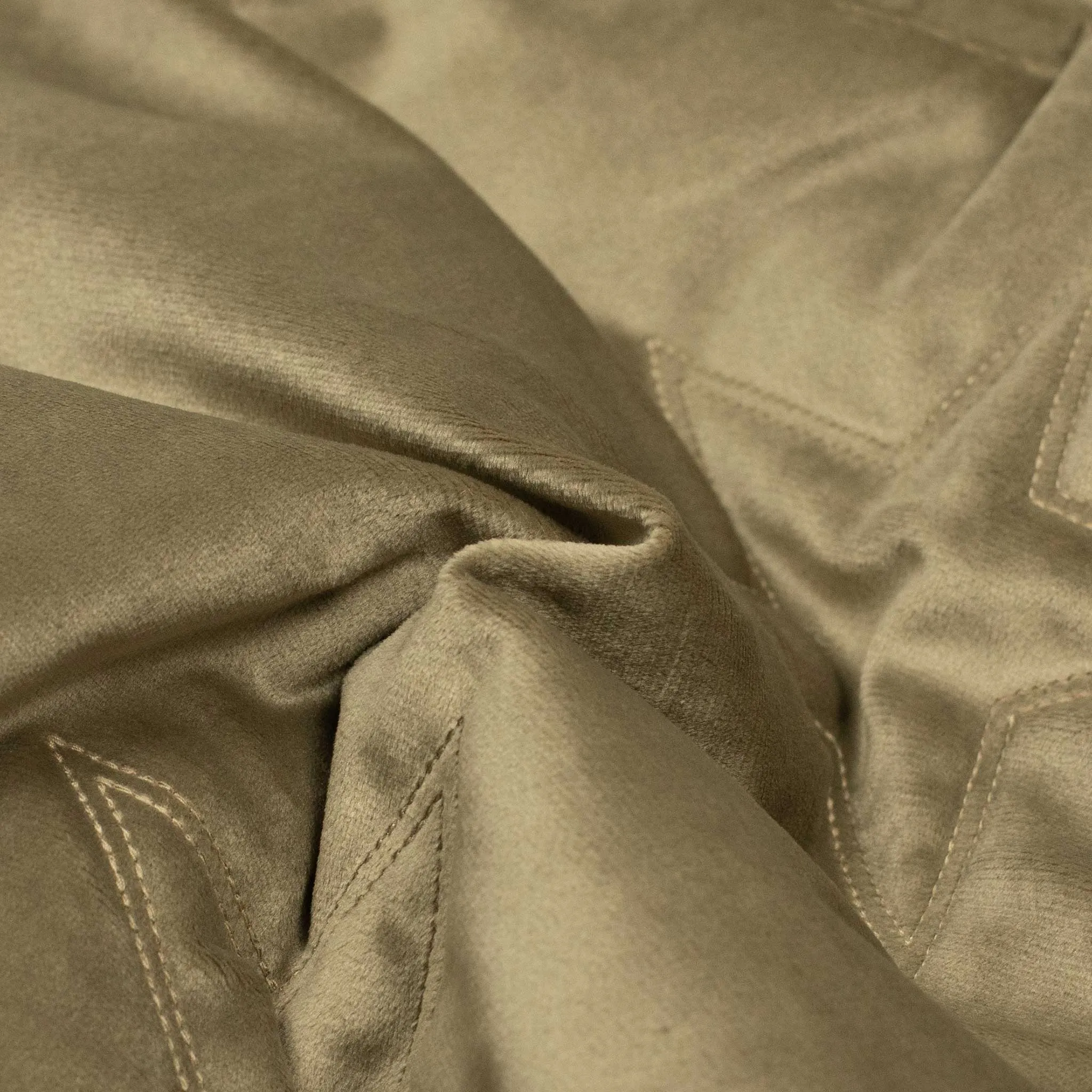 Drawstring trousers in beige star stitched cotton velvet