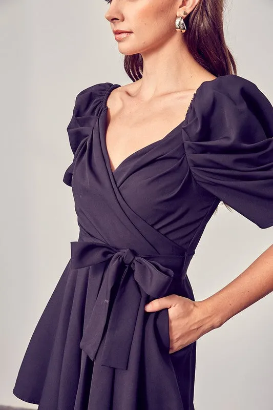 Elise Wrap Front Side Tie Romper