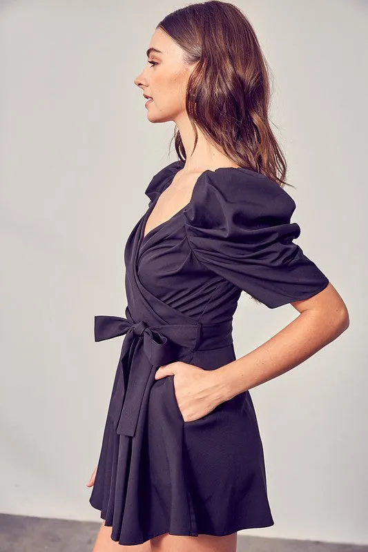 Elise Wrap Front Side Tie Romper