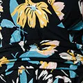Floral Short Sleeve Faux Wrap Midi Dress