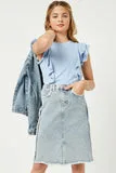 Girls Layered Ruffle Rib Knit Top