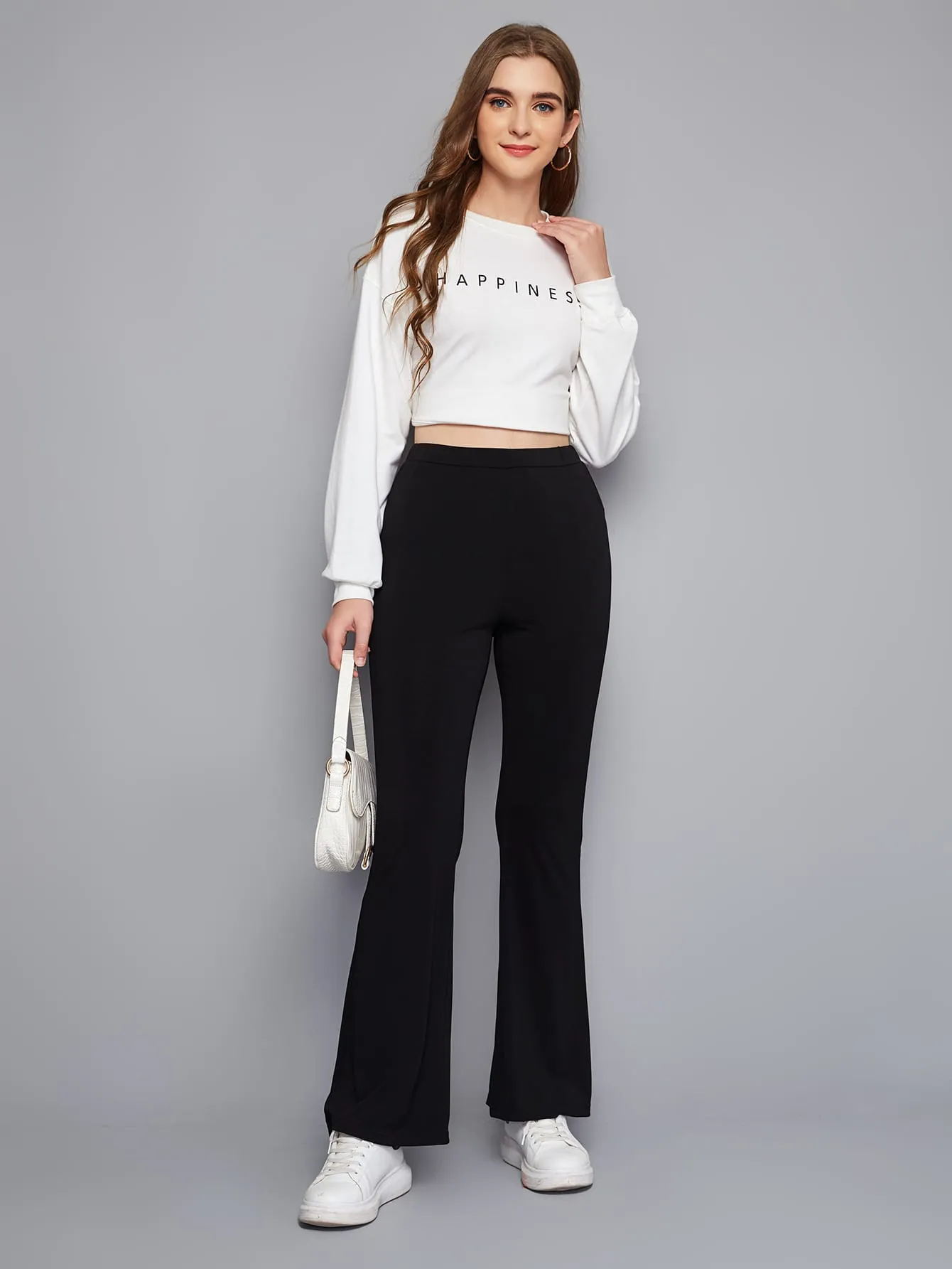 High Waist Flare Leg Pants