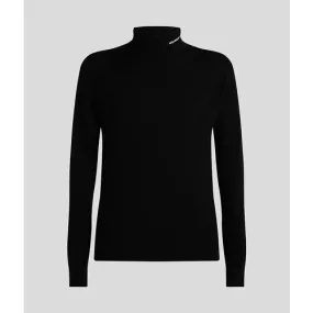LOGO RIBBED TURTLENECK
