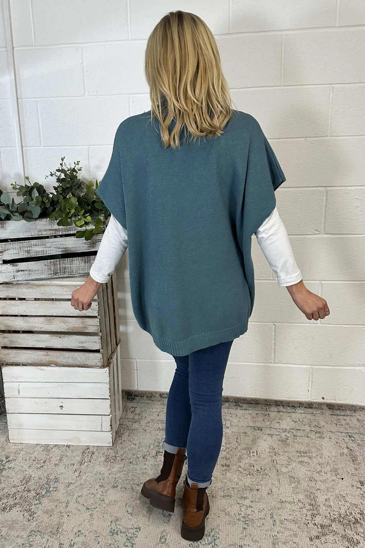 Mairead Polo Neck Jumper Blue
