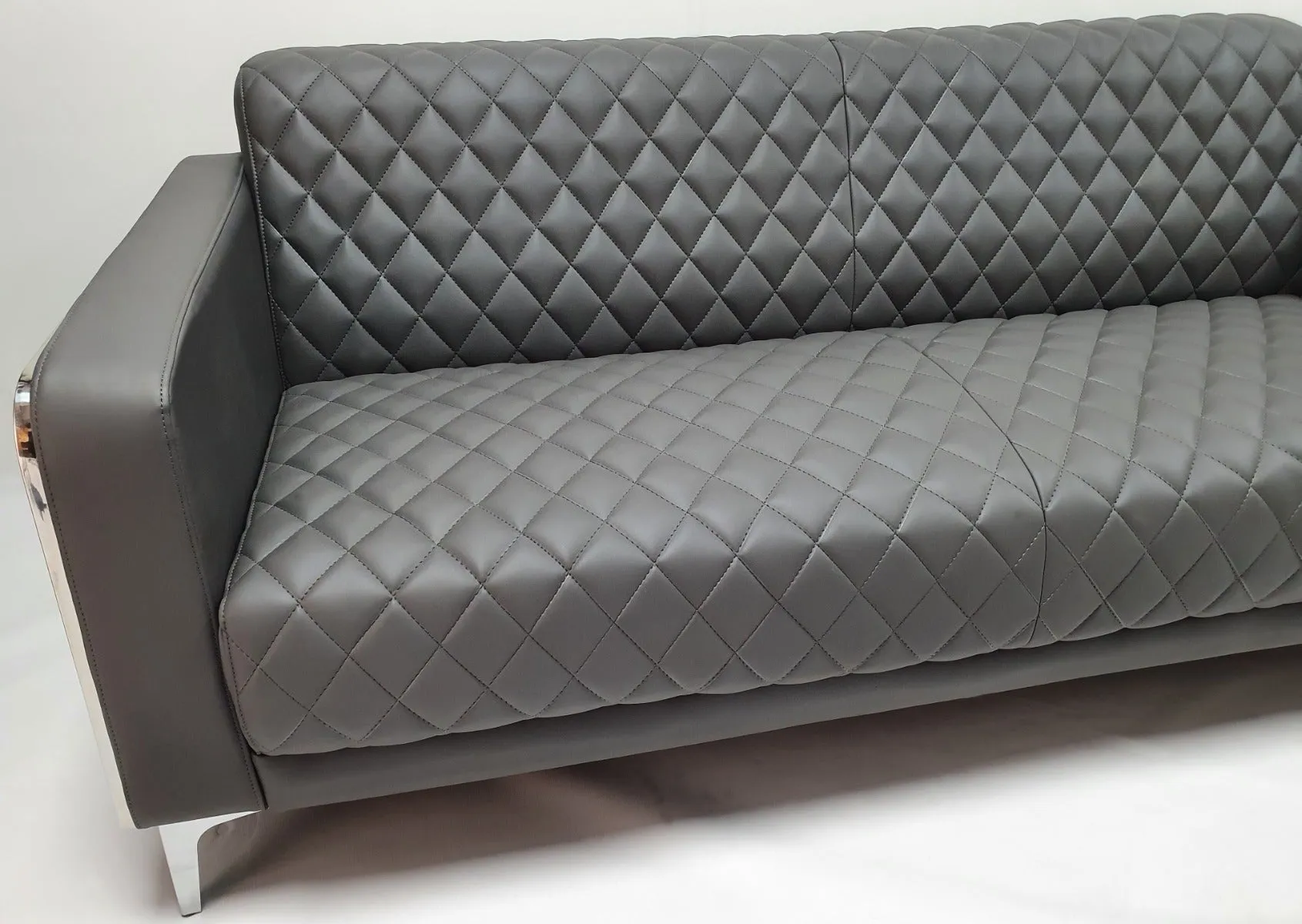 Modern Grey Leather Executive Sofa Set - F112