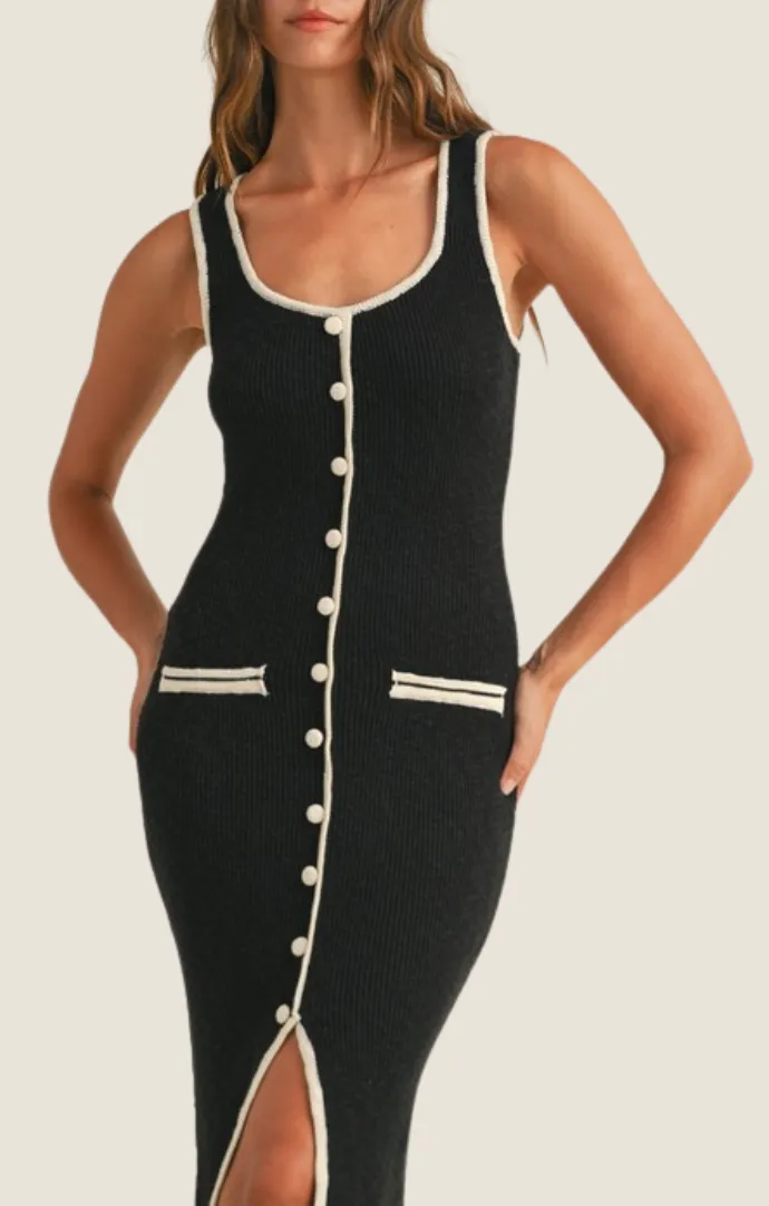 Noelle Black Knit Dress
