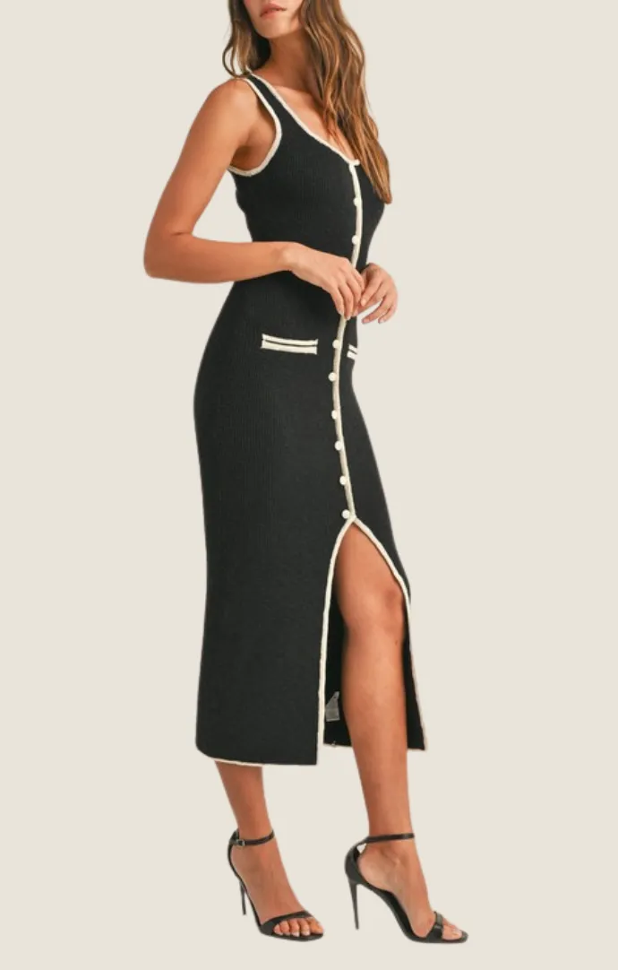 Noelle Black Knit Dress