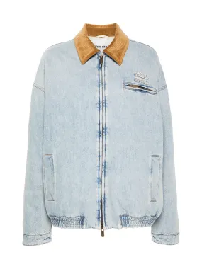 Padded Denim Bomber Jacket