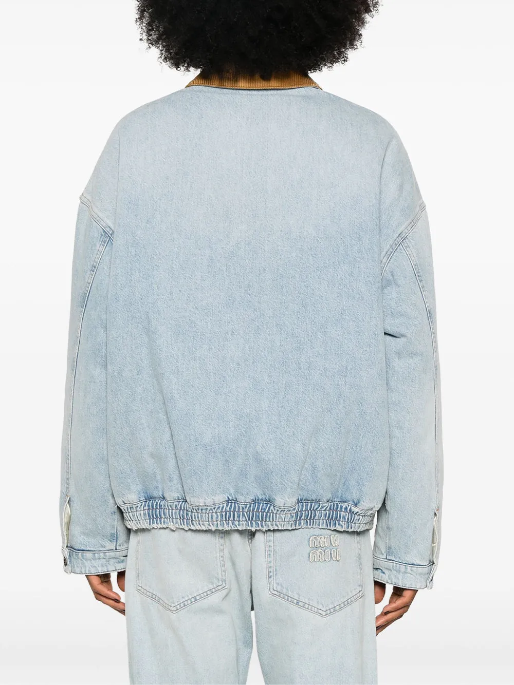 Padded Denim Bomber Jacket