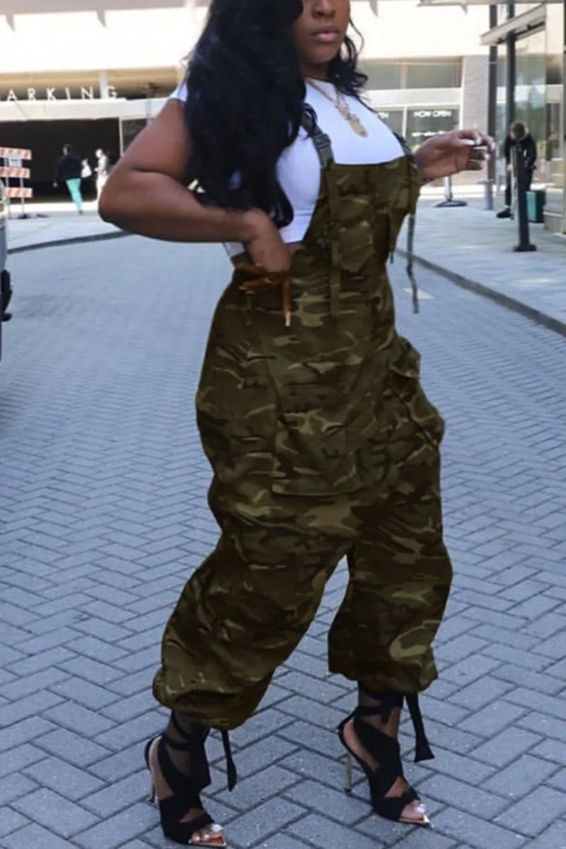 PE411 Camo Overall Long Pants