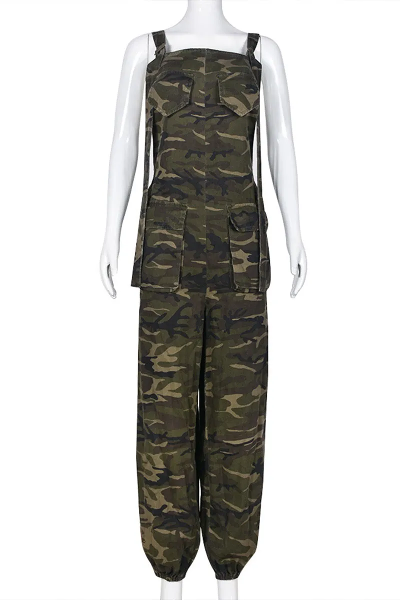 PE411 Camo Overall Long Pants