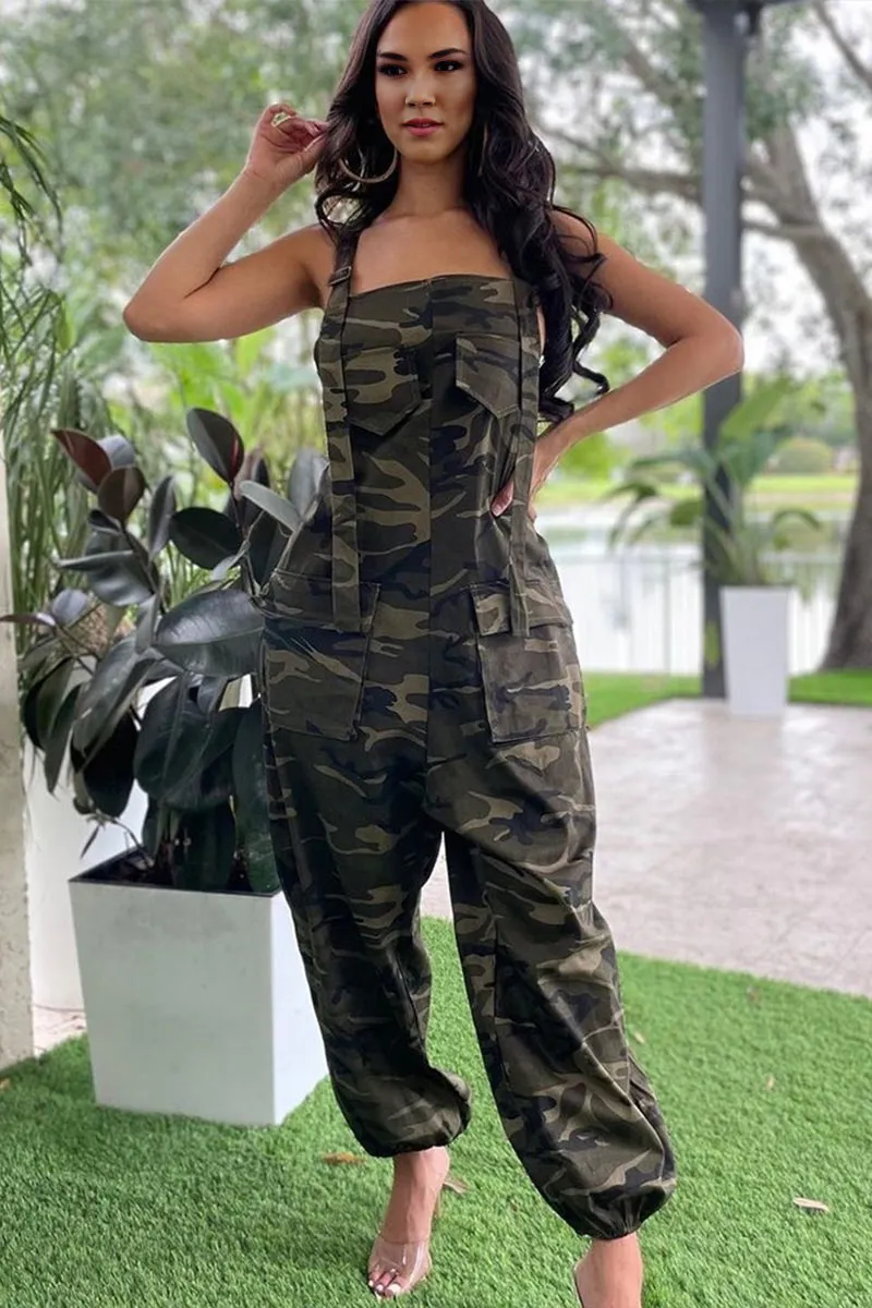 PE411 Camo Overall Long Pants
