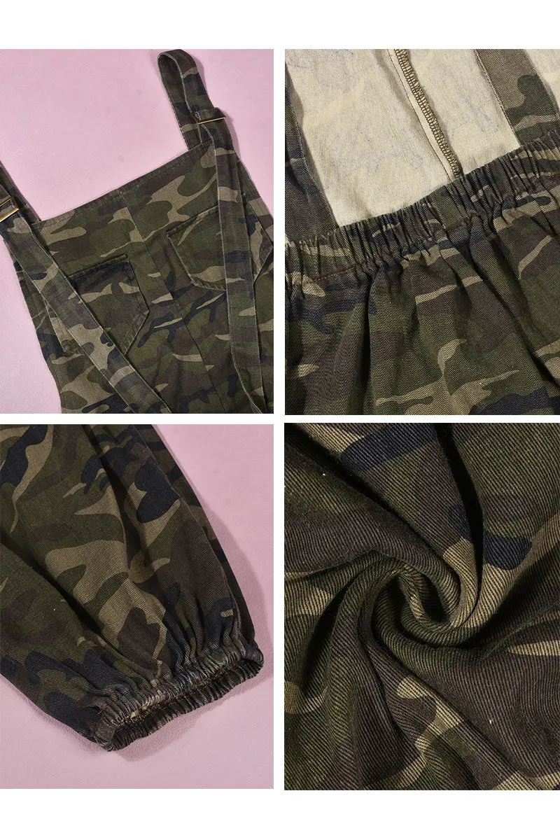 PE411 Camo Overall Long Pants