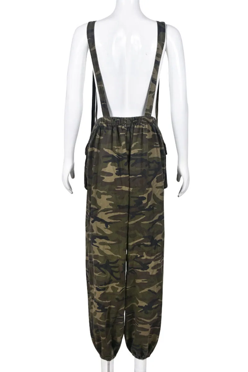 PE411 Camo Overall Long Pants