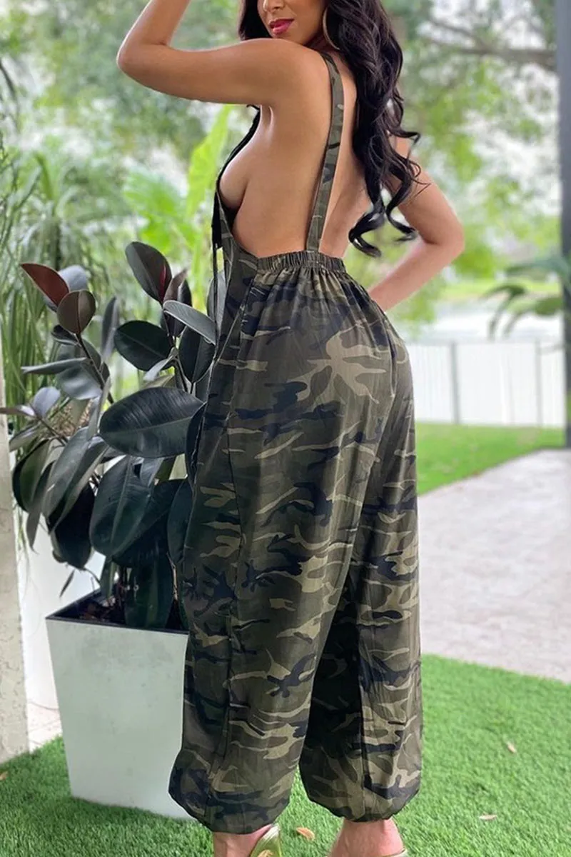 PE411 Camo Overall Long Pants