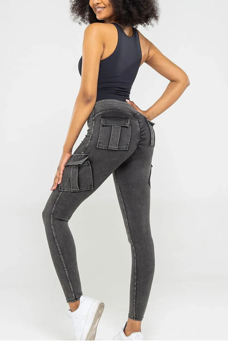 PK0683 Stretch Denim Workout Tights