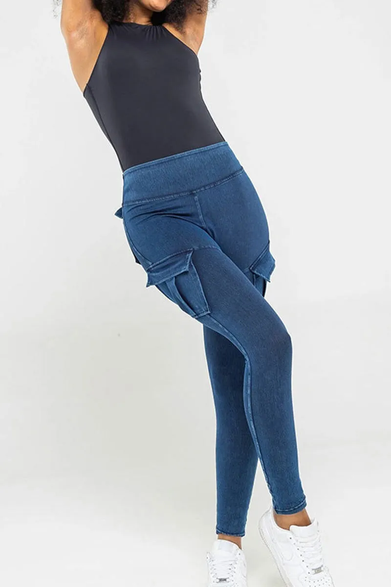 PK0683 Stretch Denim Workout Tights