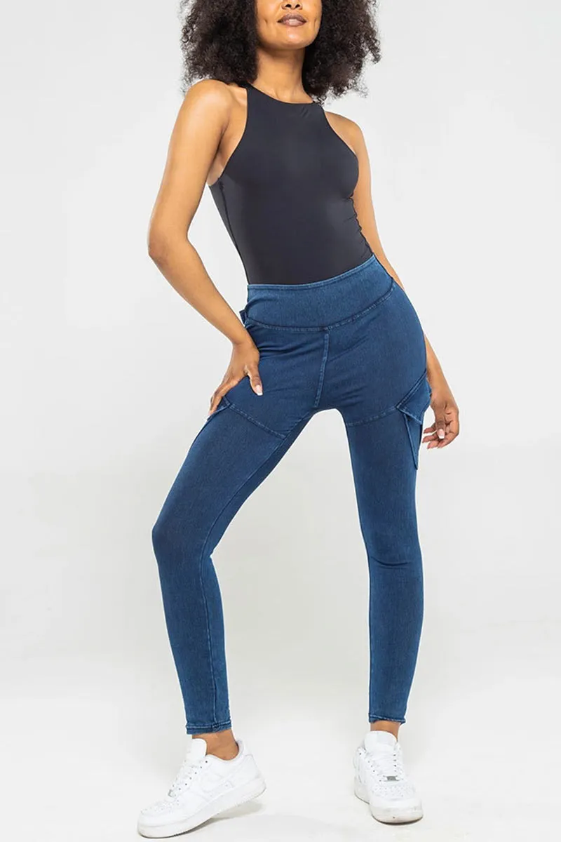 PK0683 Stretch Denim Workout Tights
