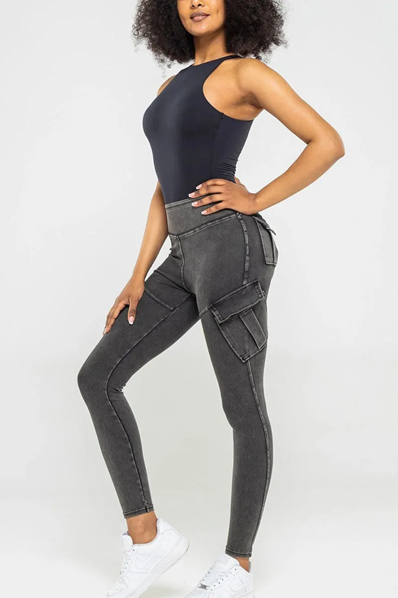 PK0683 Stretch Denim Workout Tights