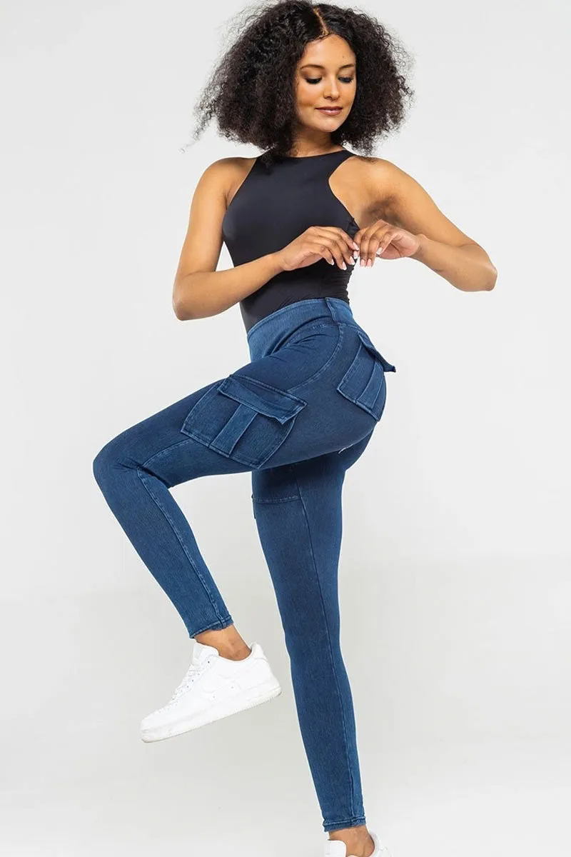 PK0683 Stretch Denim Workout Tights