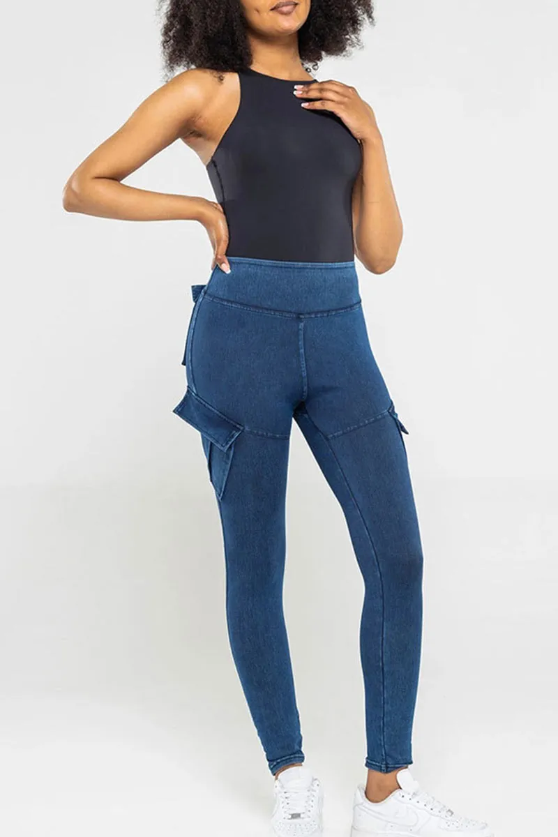 PK0683 Stretch Denim Workout Tights