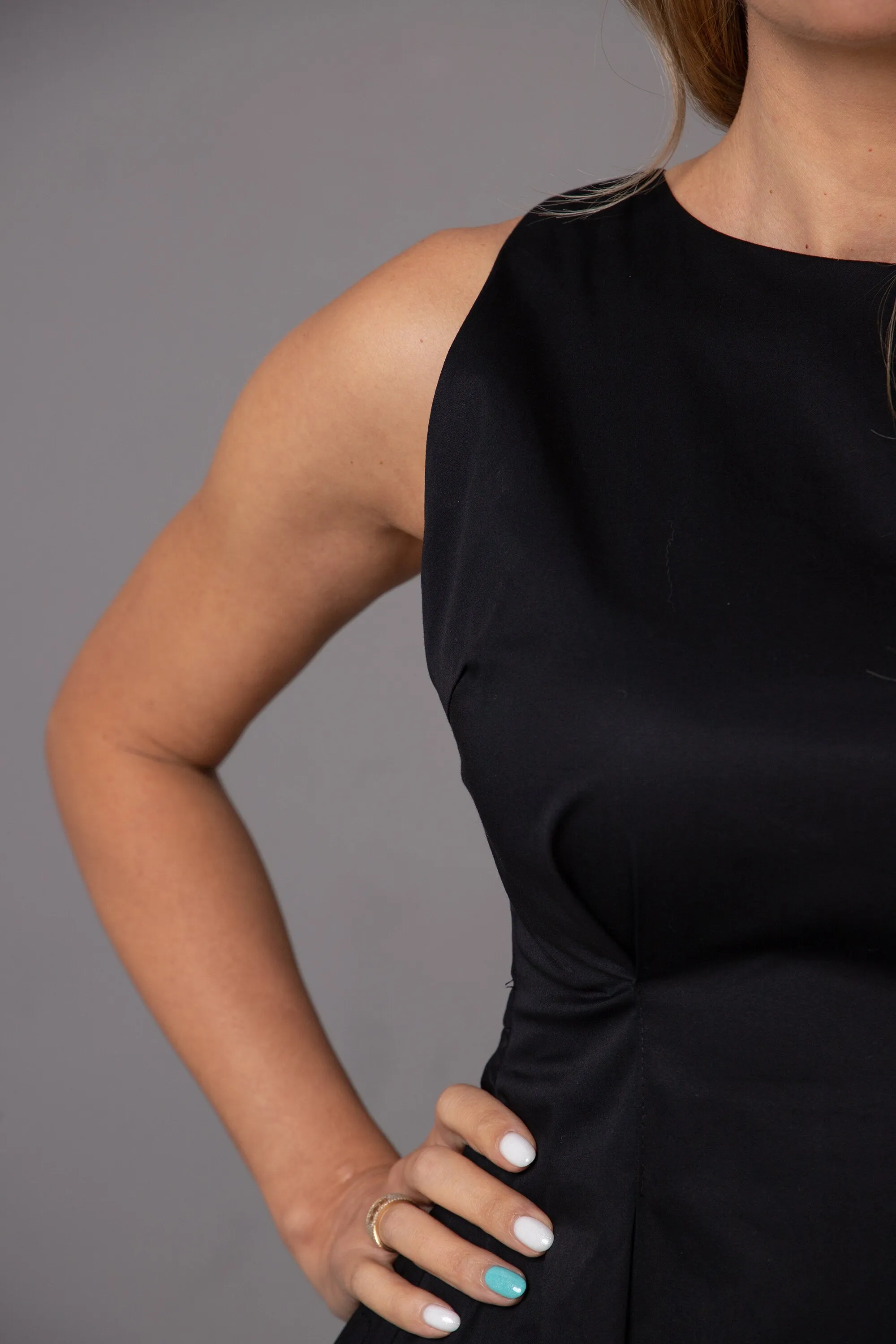 PLEATED RACERBACK DRESS