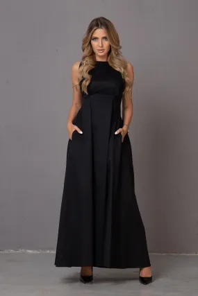 PLEATED RACERBACK DRESS