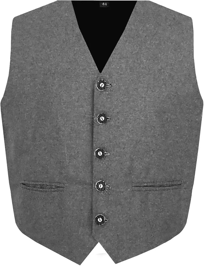 Scottish Grey Argyll Kilt Jacket With Vest 15 Oz Finest Barathea Wool Fabric With Vest Gauntlet Style Cuffs