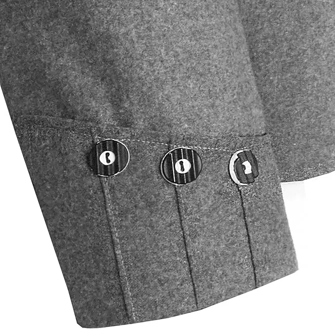 Scottish Grey Argyll Kilt Jacket With Vest 15 Oz Finest Barathea Wool Fabric With Vest Gauntlet Style Cuffs