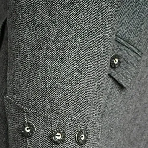 Scottish Grey Tweed Argyll Argyle Highland Kilt Jacket and Waistcoat Scottish Wedding kilt jacket Dress