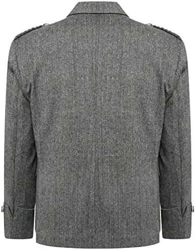 Scottish Grey Tweed Argyll Argyle Highland Kilt Jacket and Waistcoat Scottish Wedding kilt jacket Dress