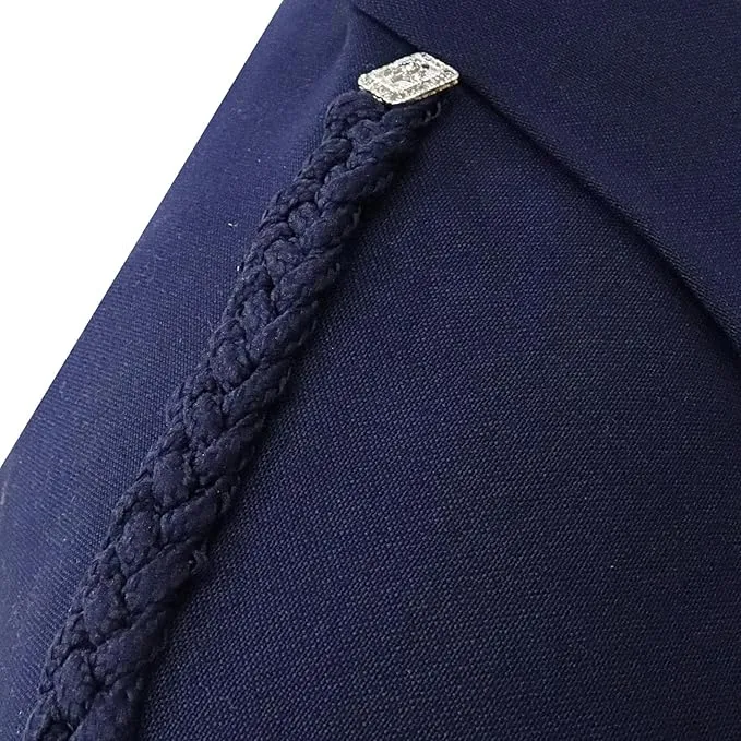 Scottish Royal Blue Argyll Kilt Jacket With Vest 15 Oz Finest Barathea Wool Fabric With Vest Gauntlet Style Cuffs