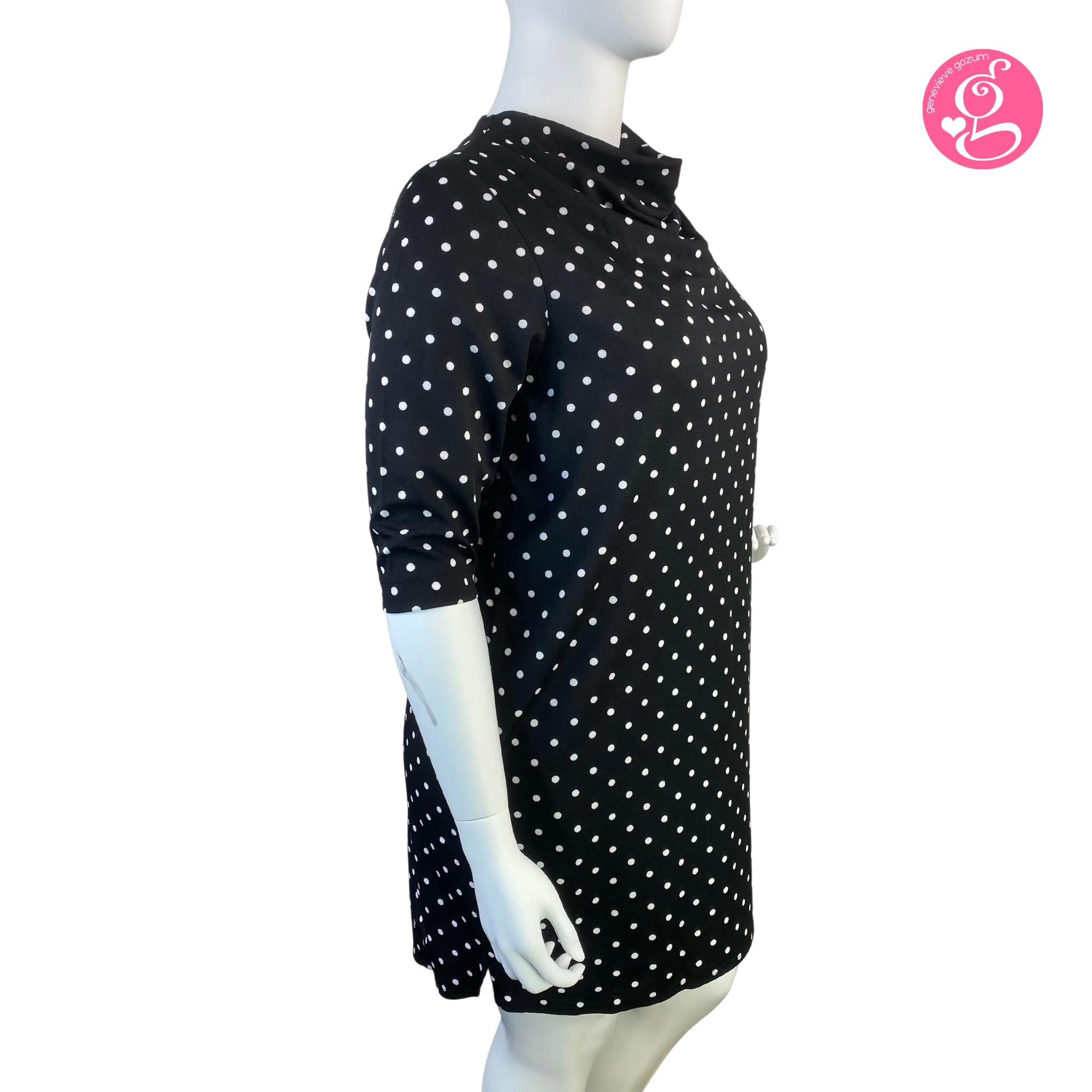 Simply Cowl Neck Polka Dress