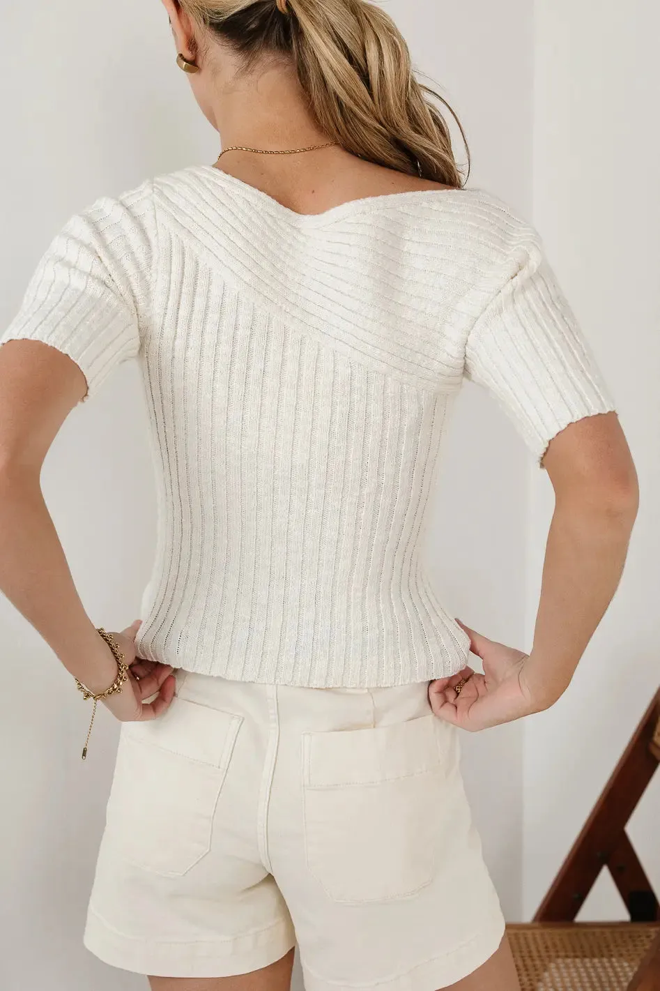 Toni Sweater Top in Cream - FINAL SALE