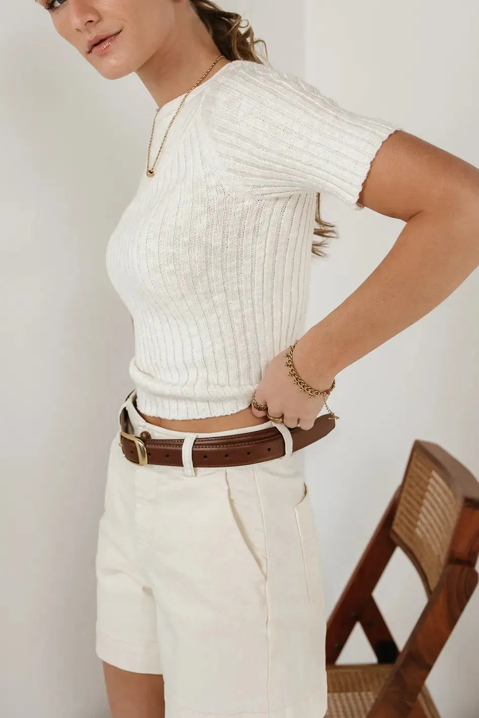 Toni Sweater Top in Cream - FINAL SALE